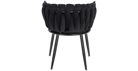 ARMLEHNSTUHL in Samt - Schwarz, LIFESTYLE, Textil/Metall (60/78/55cm) - Ambia Home