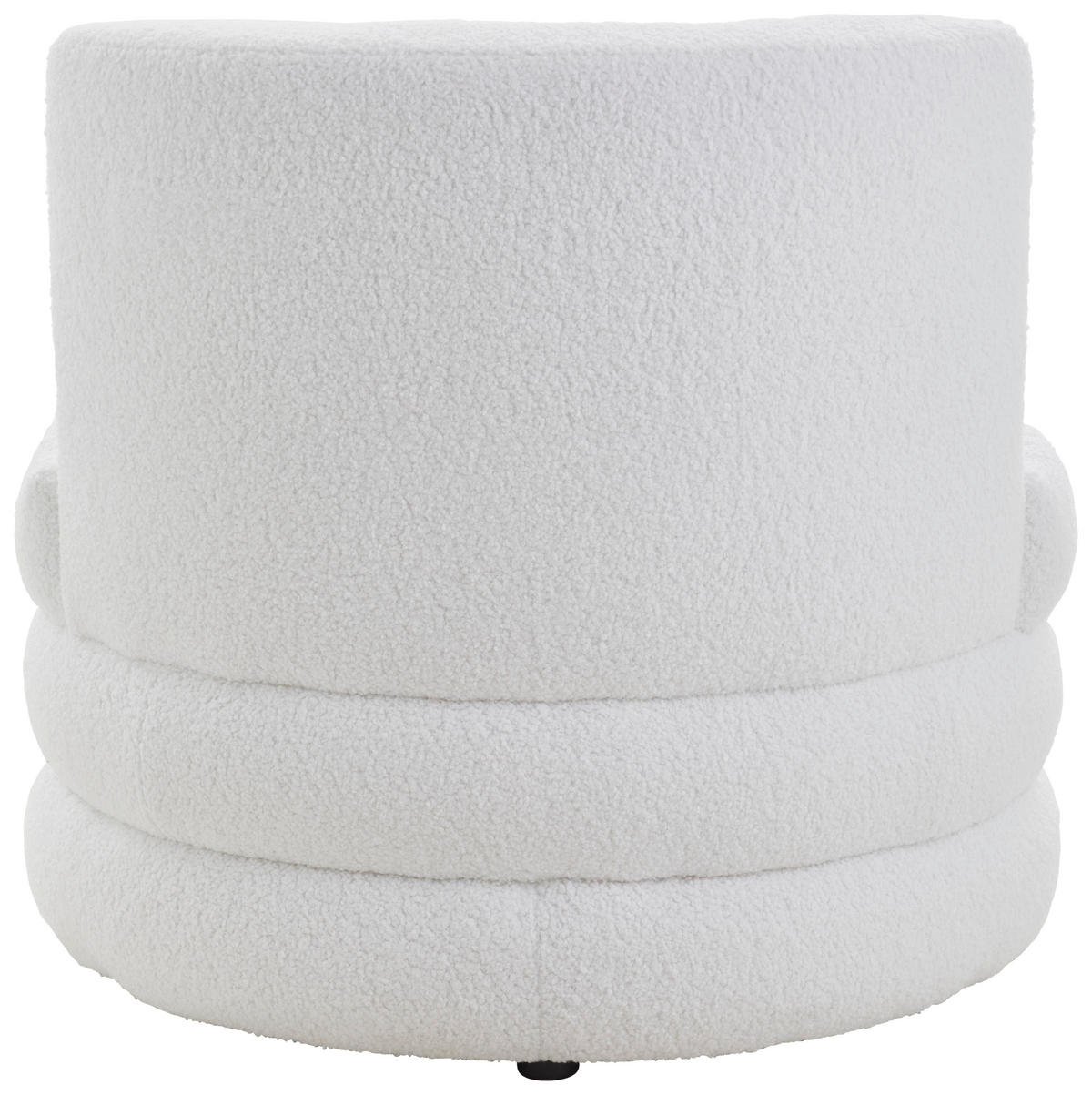 DESIGNSESSEL in Flachgewebe, Teddystoff Weiss  - Weiss/Edelstahlfarben, Trend, Textil/Metall (90/82/85cm) - Livetastic