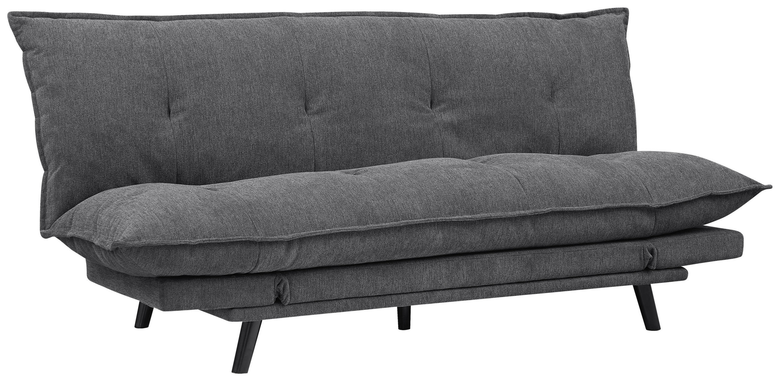 SCHLAFSOFA Webstoff Dunkelgrau  - Dunkelgrau/Schwarz, Design, Holz/Textil (196/83/82cm) - Ti'me