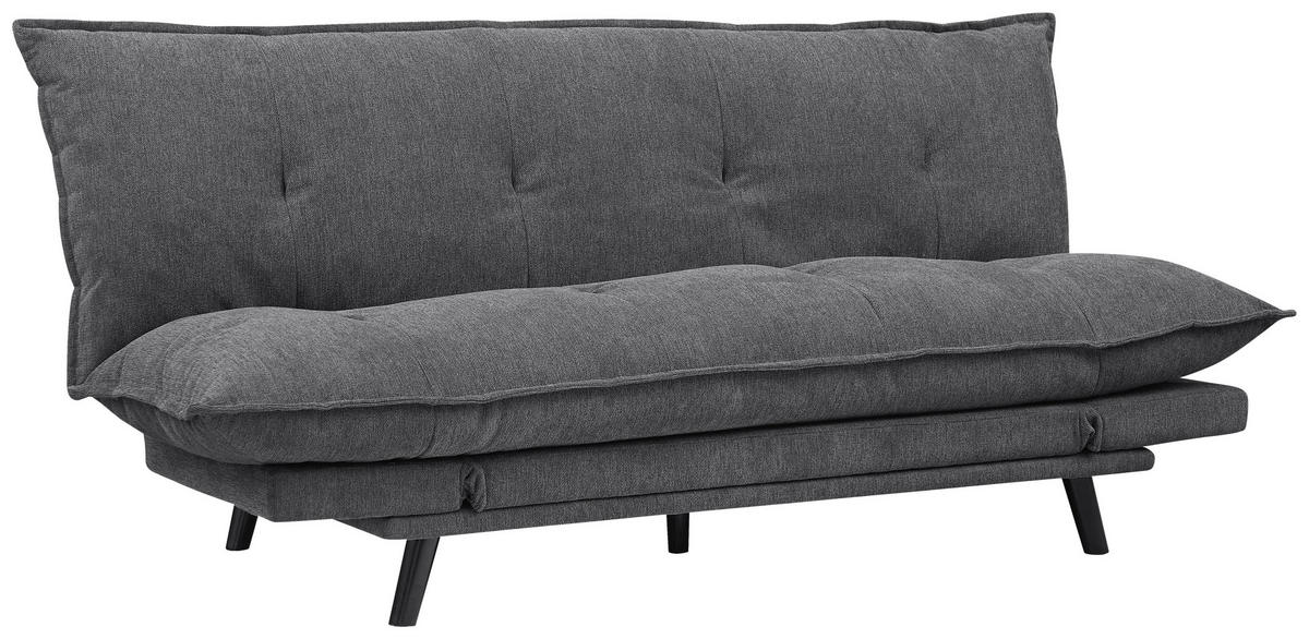 SCHLAFSOFA Webstoff Dunkelgrau  - Dunkelgrau/Schwarz, Design, Holz/Textil (196/83/82cm) - Ti'me