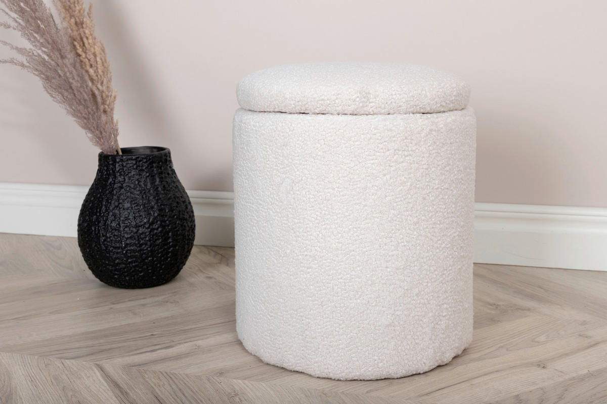 SITTPUFF i  - vit, Design, textil (32/40/32cm) - Livetastic