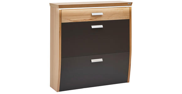 SCHUHSCHRANK 93/96/32 cm - Silberfarben/Buchefarben, Design, Holz/Holzwerkstoff (93/96/32cm) - Dieter Knoll