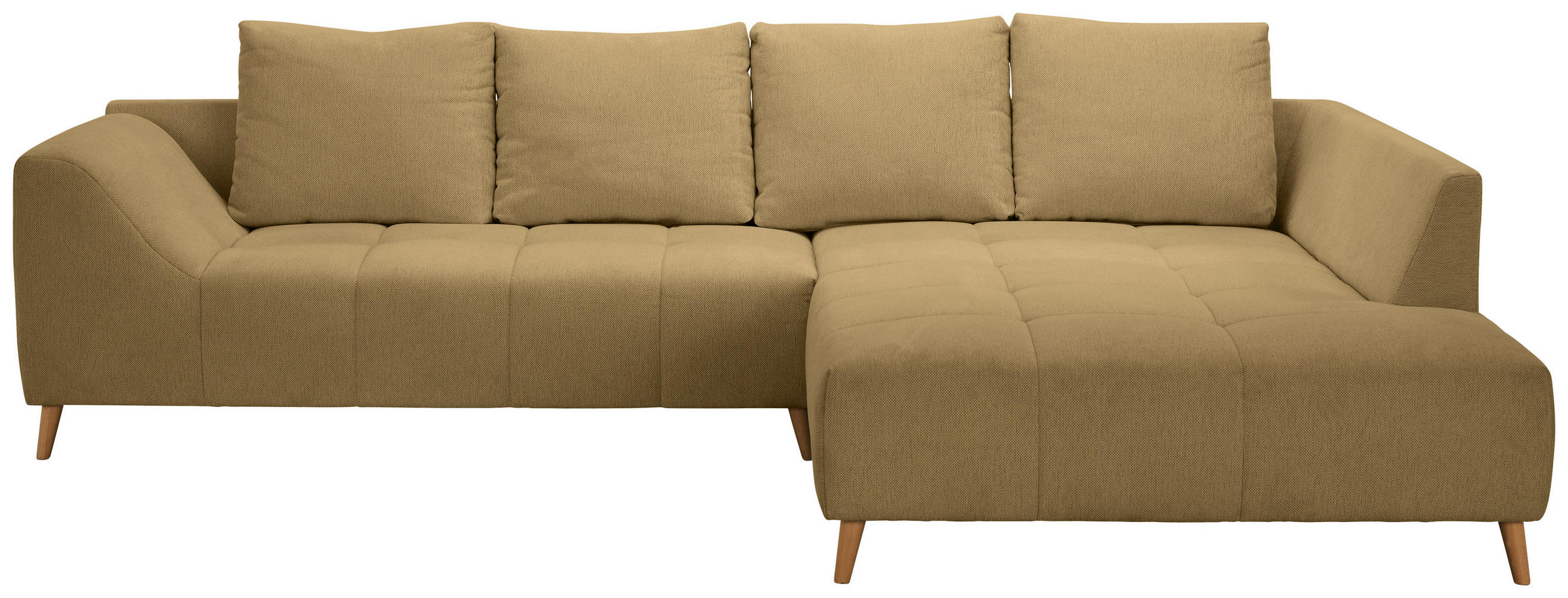 ECKSOFA Honig Flachgewebe  - Buchefarben/Honig, KONVENTIONELL, Holz/Textil (306/202cm) - Carryhome