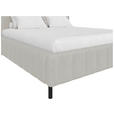POLSTERBETT gepolstertes Kopfteil, Lattenrost, Bettkasten Beige 180/200 cm  - Beige/Schwarz, Design, Holz/Textil (180/200cm) - Carryhome