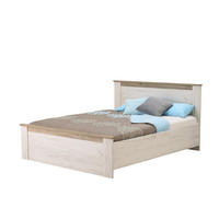 ÁGYKERET 160/200 cm  szürke, fehér  - fehér/szürke, Basics, faalapú anyag (160/200cm) - Ti'me