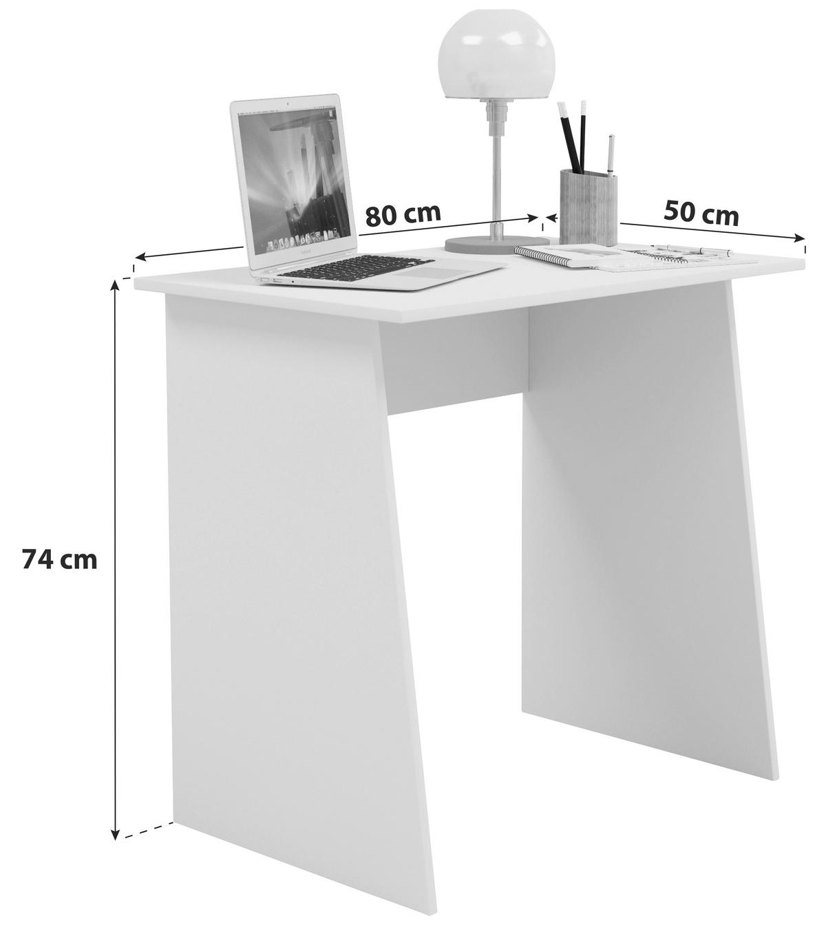 SCHREIBTISCH 80/50/74 cm  in Weiss, Sonoma Eiche  - Weiss/Sonoma Eiche, Basics, Holzwerkstoff (80/50/74cm) - MID.YOU