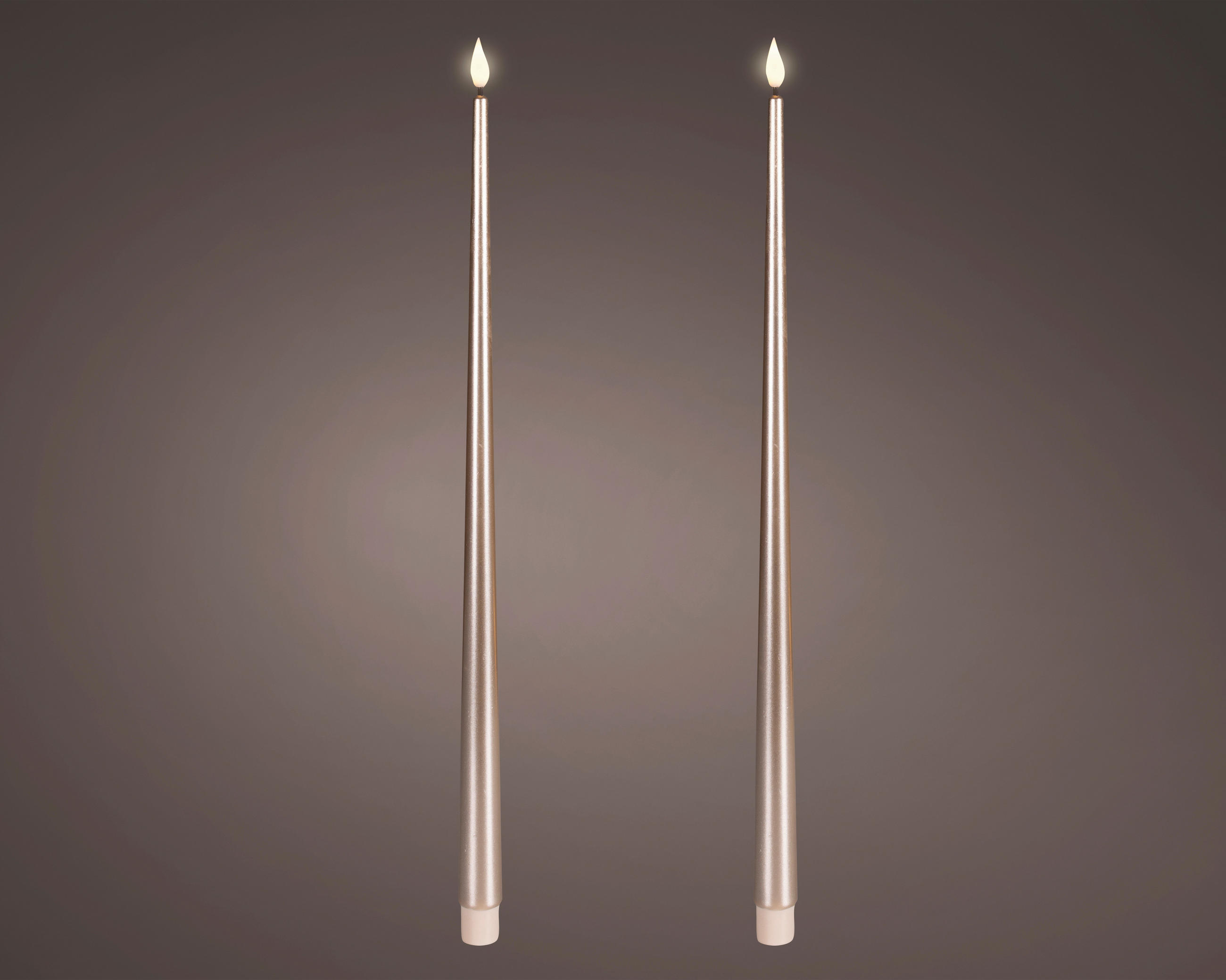 LED GYERTYA SZETT  - világosszürke, Basics, természetes anyagok (2.2/2.2/42.5cm)