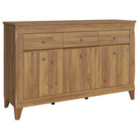 KOMMODE  in 156/98/47 cm  - Eichefarben/Silberfarben, Design, Holzwerkstoff/Kunststoff (156/98/47cm)