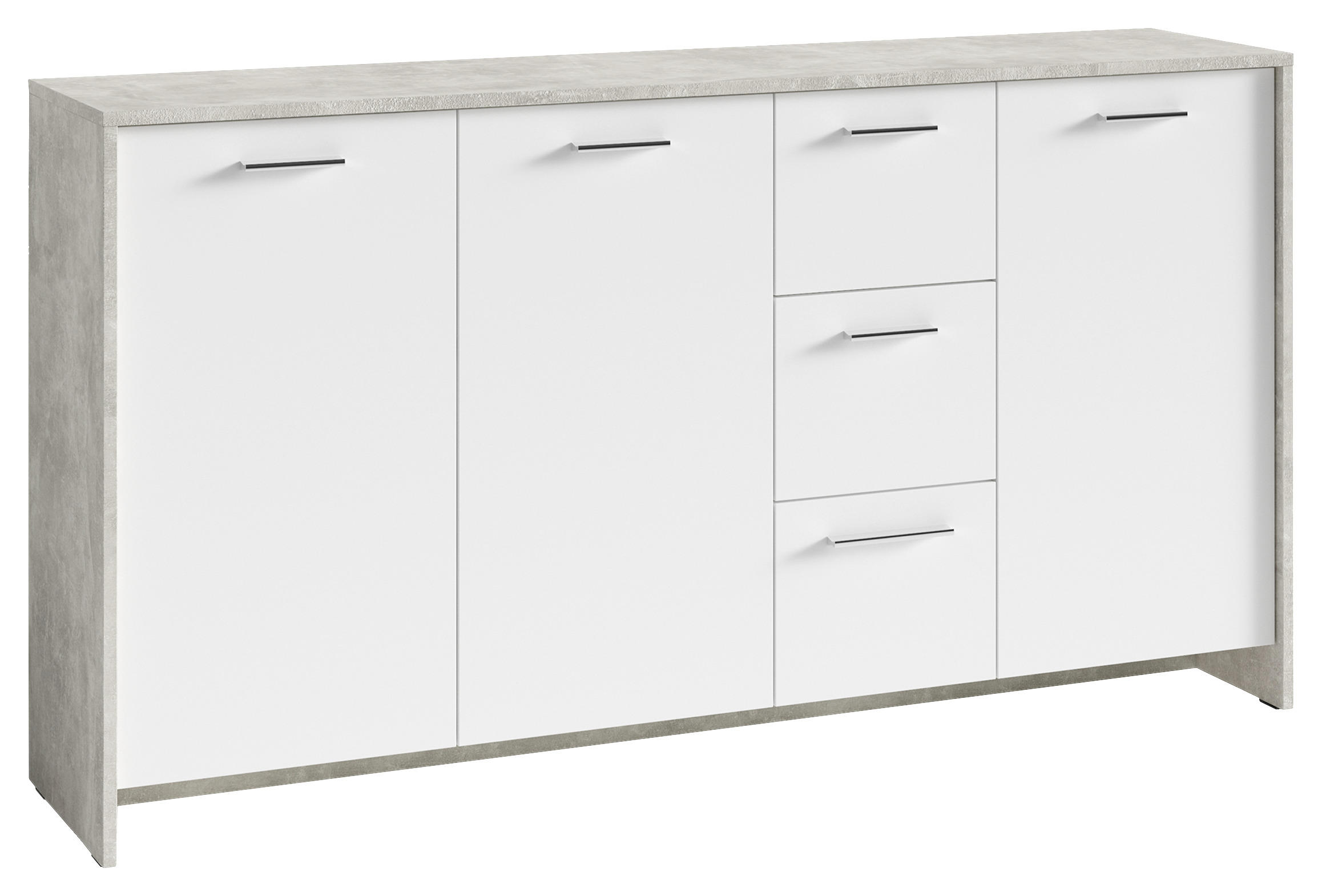 SIDEBOARD Grau, Weiß  - Silberfarben/Weiß, KONVENTIONELL, Holzwerkstoff/Kunststoff (153/83/35cm) - MID.YOU