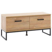 GARDEROBENBANK 101/46/38 cm  - Eichefarben/Schwarz, Design, Holzwerkstoff/Metall (101/46/38cm) - Xora