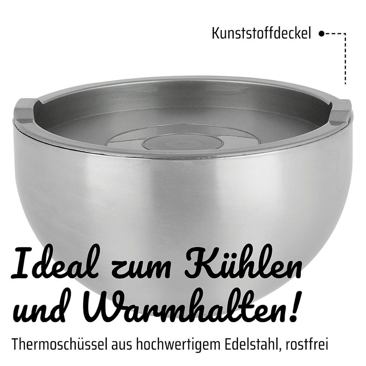 THERMOSCHÜSSEL Heiß und Kalt   - Edelstahlfarben, Basics, Metall - GSW