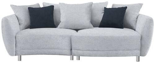 BIGSOFA in Chenille Hellgrau  - Anthrazit/Silberfarben, Design, Kunststoff/Textil (243/72/143cm) - Carryhome