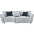 BIGSOFA Chenille Hellgrau  - Anthrazit/Silberfarben, Design, Kunststoff/Textil (243/72/143cm) - Carryhome