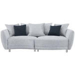 BIGSOFA in Chenille Hellgrau  - Anthrazit/Silberfarben, Design, Kunststoff/Textil (243/72/143cm) - Carryhome