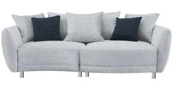 BIGSOFA Chenille Hellgrau  - Anthrazit/Silberfarben, Design, Kunststoff/Textil (243/72/143cm) - Carryhome