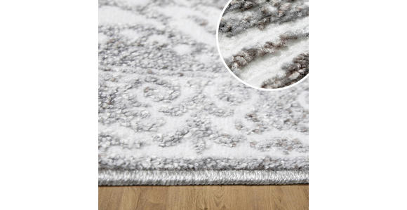 VINTAGE-TEPPICH 120/170 cm Victoria Grau, Weiß  - Weiß/Grau, Design, Kunststoff/Textil (120/170cm) - Novel