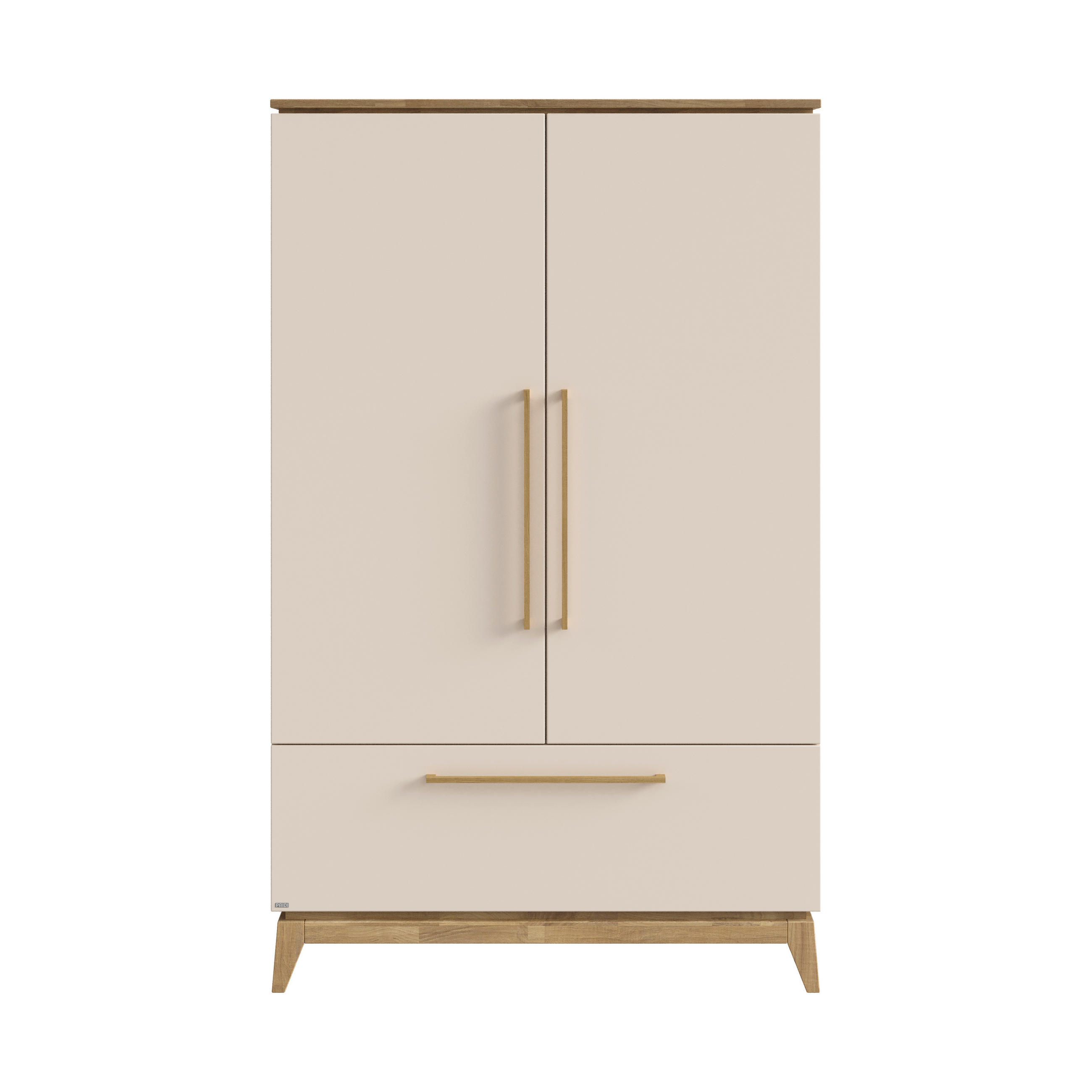 BABYKLEIDERSCHRANK Stiene Eichefarben, Beige  - Eichefarben/Beige, Basics, Holzwerkstoff (123,30/200,00/57,20cm) - Paidi