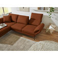 ECKSOFA  in Flachgewebe Kupferfarben Armteilverstellung, Relaxfunktion, Drehsitzfunktion  175-224/255-365 cm  - Schwarz/Kupferfarben, Design, Textil/Metall (175-224/255-365cm) - Dieter Knoll