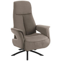 RELAXSESSEL Webstoff Relaxfunktion, Kopfteilverstellung    - Taupe/Schwarz, Design, Textil/Metall (73/108/86cm) - Welnova