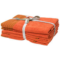 FROTTIERSET SANTO Orange 4-teilig  - Orange, Natur, Textil - Esposa