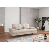 3-SITZER-SOFA Flachgewebe Creme  - Creme/Schwarz, KONVENTIONELL, Textil/Metall (212/90/122cm) - Sit & More