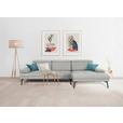 ECKSOFA in Webstoff Creme  296/188 cm  - Creme/Schwarz, Design, Textil/Metall (296/188cm) - Xora