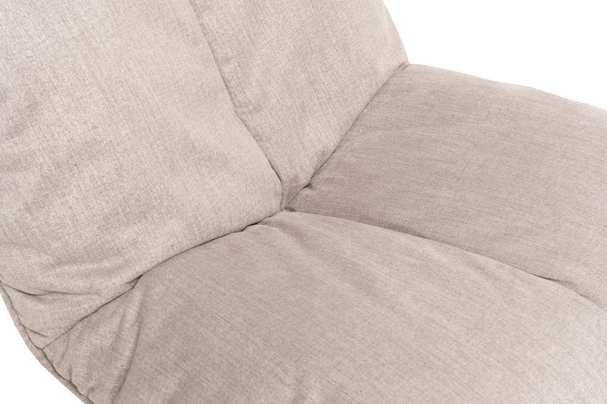 SESSEL in Flachgewebe Taupe  - Taupe/Schwarz, MODERN, Textil/Metall (86/92/99cm) - Designwerk