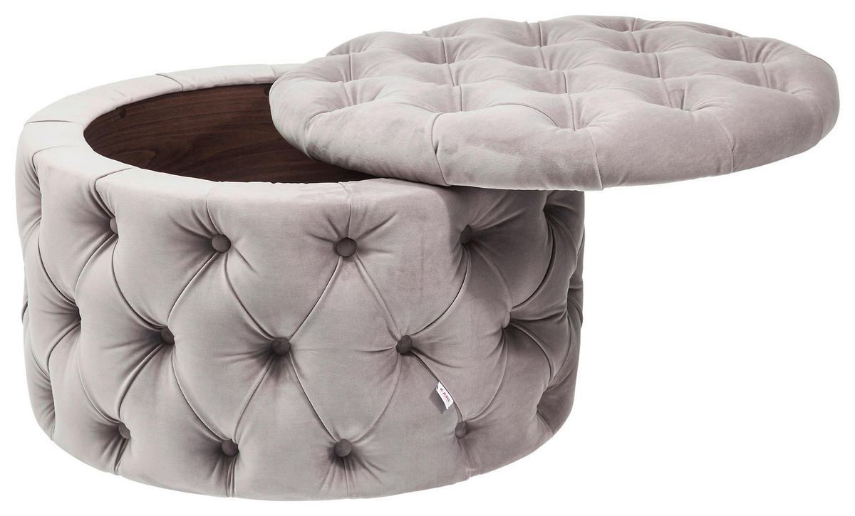 HOCKER Samt Grau  - Grau, Design, Textil (73/46/73cm) - Kare-Design