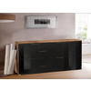 Comodă 165/80/40 cm  - negru lucios intens/culoare aluminiu, Basics, plastic/material pe bază de lemn (165/80/40cm) - Hom`in