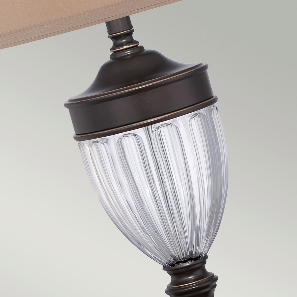 BORDSLAMPA QZ-Dennison-PB 43.2/80 cm   - bronsfärgad, Klassisk, metall/glas (43.2/80cm) - Elstead Lighting