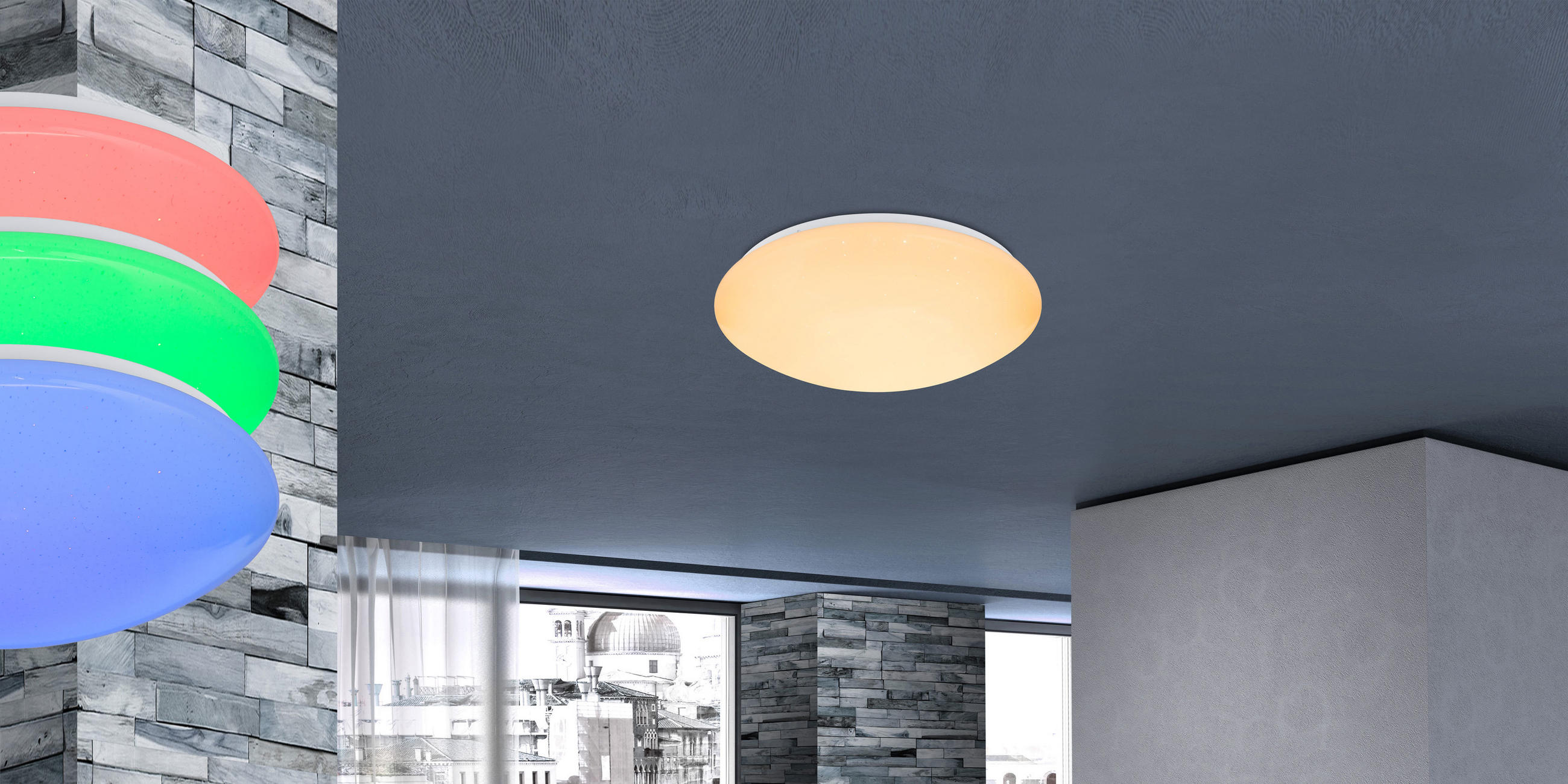 LED-DECKENLEUCHTE - Opal/Weiß, Basics, Kunststoff/Metall (39/11cm) - Globo