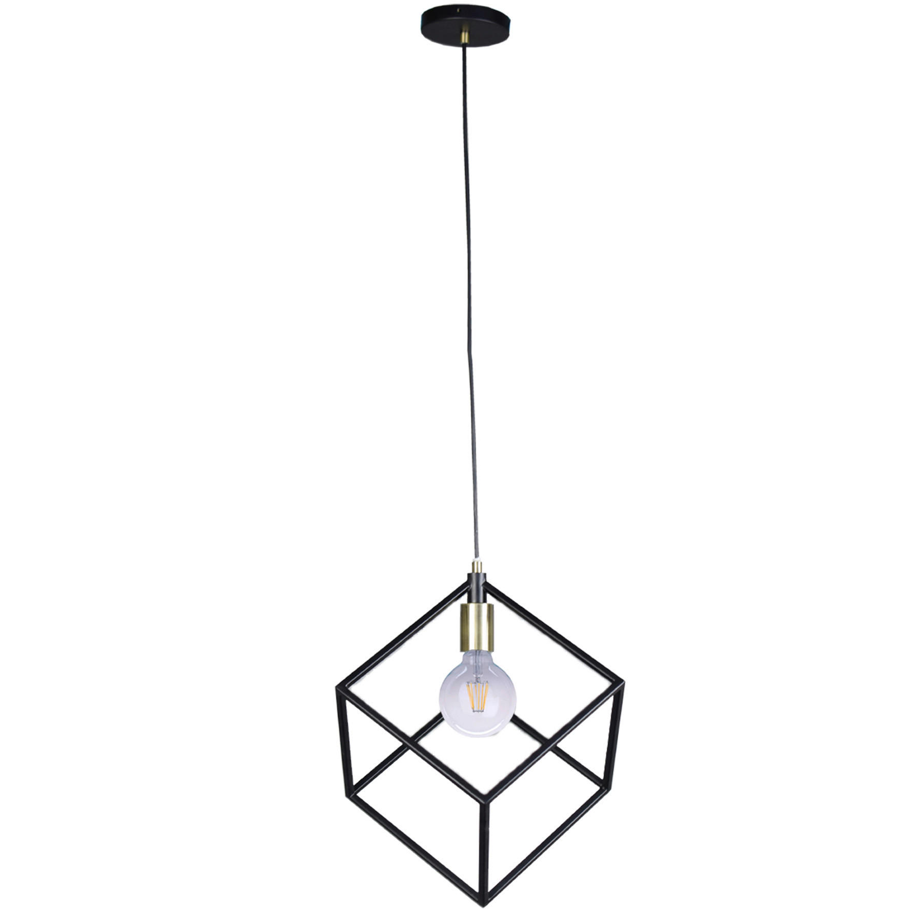 ZÁVESNÉ SVIETIDLO, E27/60 W, 25/150 cm - čierna, Design, kov (25/150cm) - Marama