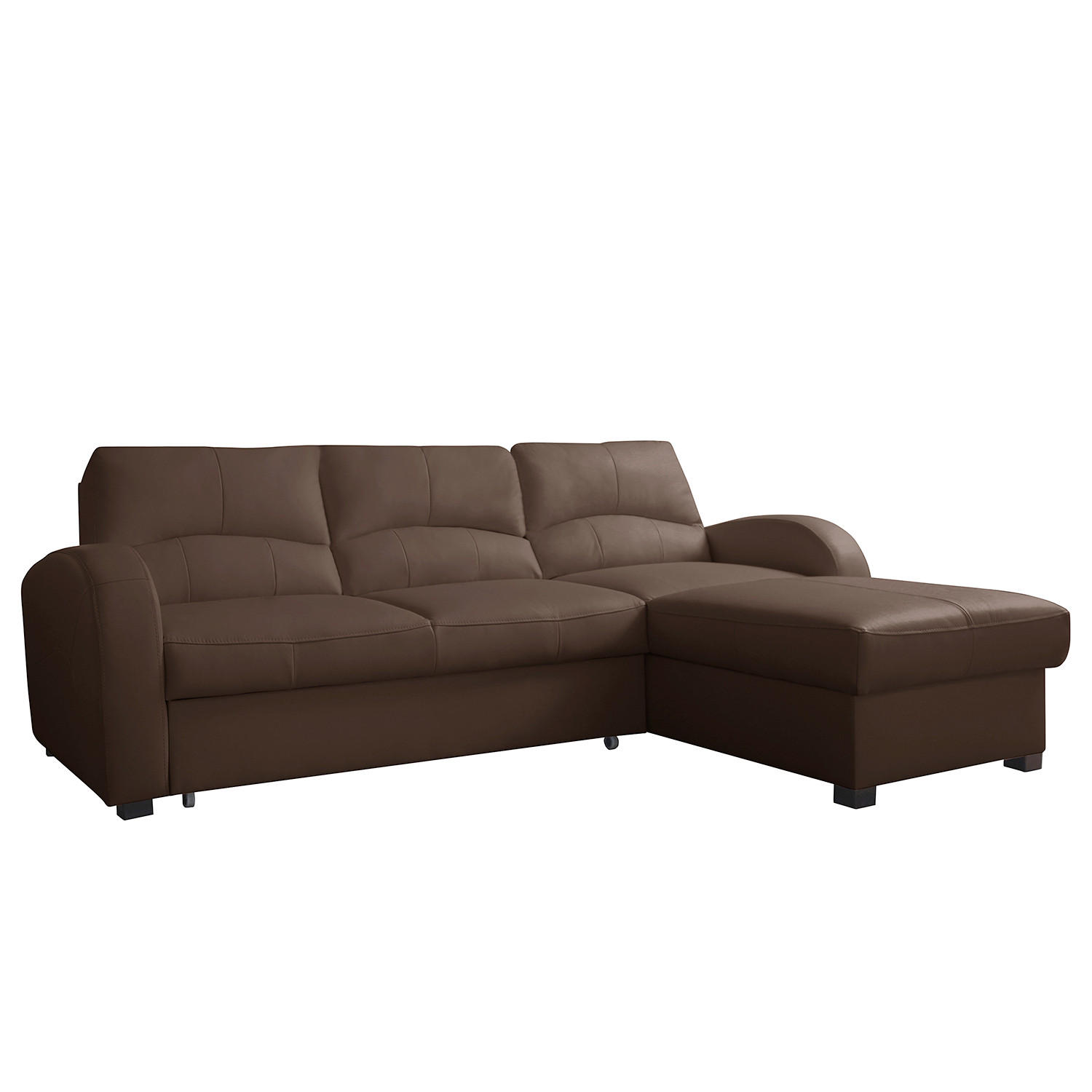 ECKSOFA TILO Bordeaux Lederlook Bettkasten  - Bordeaux/Schwarz, Design, Kunststoff/Textil (227/168cm) - Livetastic