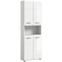 HOCHSCHRANK 60/185/30 cm  - Chromfarben/Weiß Hochglanz, MODERN, Holzwerkstoff/Kunststoff (60/185/30cm) - MID.YOU