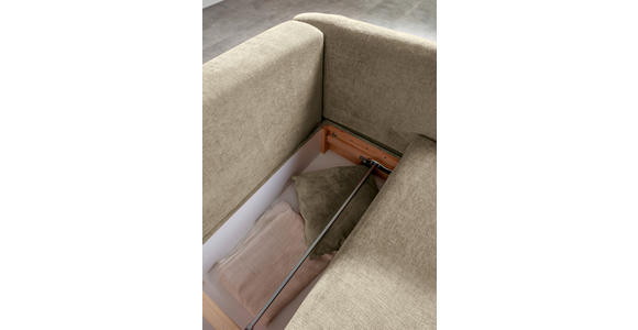 SCHLAFSOFA mit Liegefunktion, Schlafen auf Sitzhöhe, Rücken echt Flachgewebe Beige - Beige/Schwarz, KONVENTIONELL, Kunststoff/Textil (250/74/108cm) - Carryhome