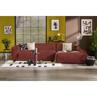 ECKSOFA HANNAH Rot Cord  - Rot/Schwarz, Design, Kunststoff/Textil (343/170cm) - MID.YOU