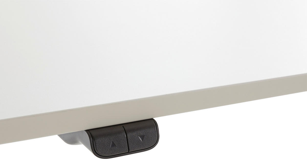 SCHREIBTISCH 160/80/73-123 cm  in Weiss  - Weiss, Modern, Holzwerkstoff/Metall (160/80/73-123cm) - Livetastic