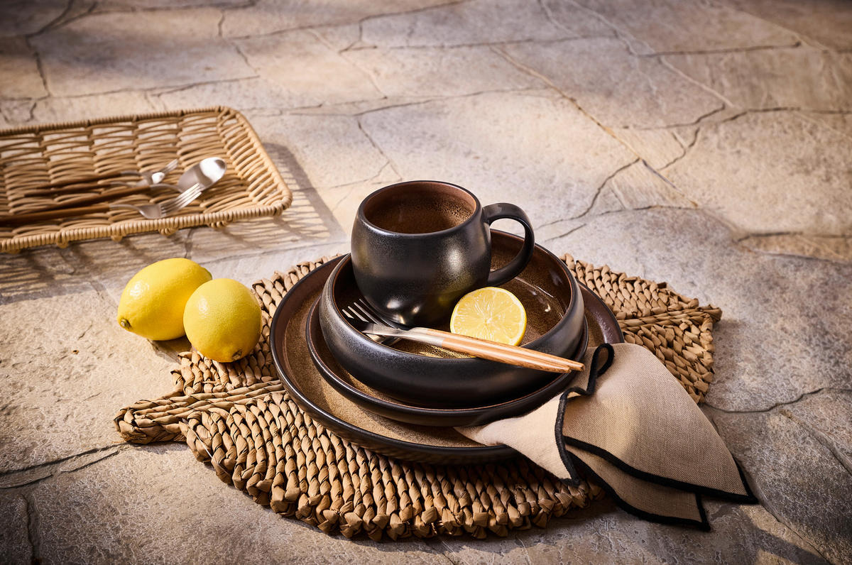 KOMBISERVICE FARO 16-teilig  - Braun, Design, Keramik - Novel