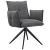 ARMLEHNSTUHL  in Eisen Cord  - Anthrazit/Schwarz, Design, Textil/Metall (63,5/85/63,5cm) - Novel