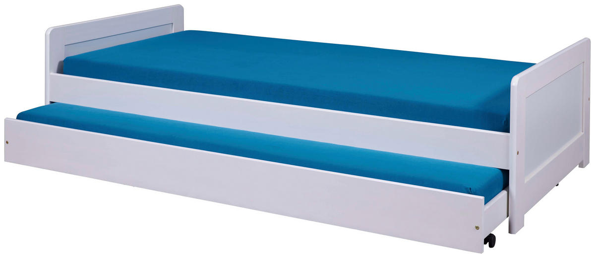 AUSZIEHBETT 90/190 cm Weiss  - Weiss/Naturfarben, Modern, Holz (90/190cm) - MID.YOU