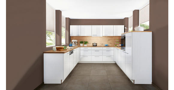 EINBAUKÜCHE - Eichefarben/Weiß, Design, Holzwerkstoff - Dieter Knoll