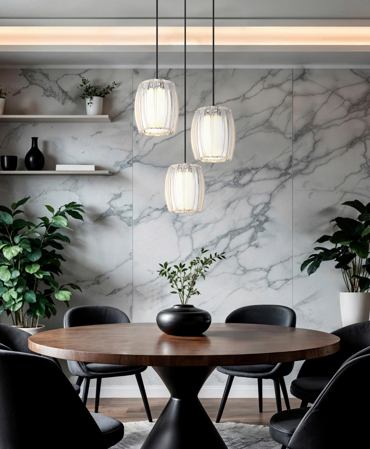 HÄNGELEUCHTE 40,5/120 cm  - Klar/Opal, Design, Glas/Kunststoff (40,5/120cm) - Globo