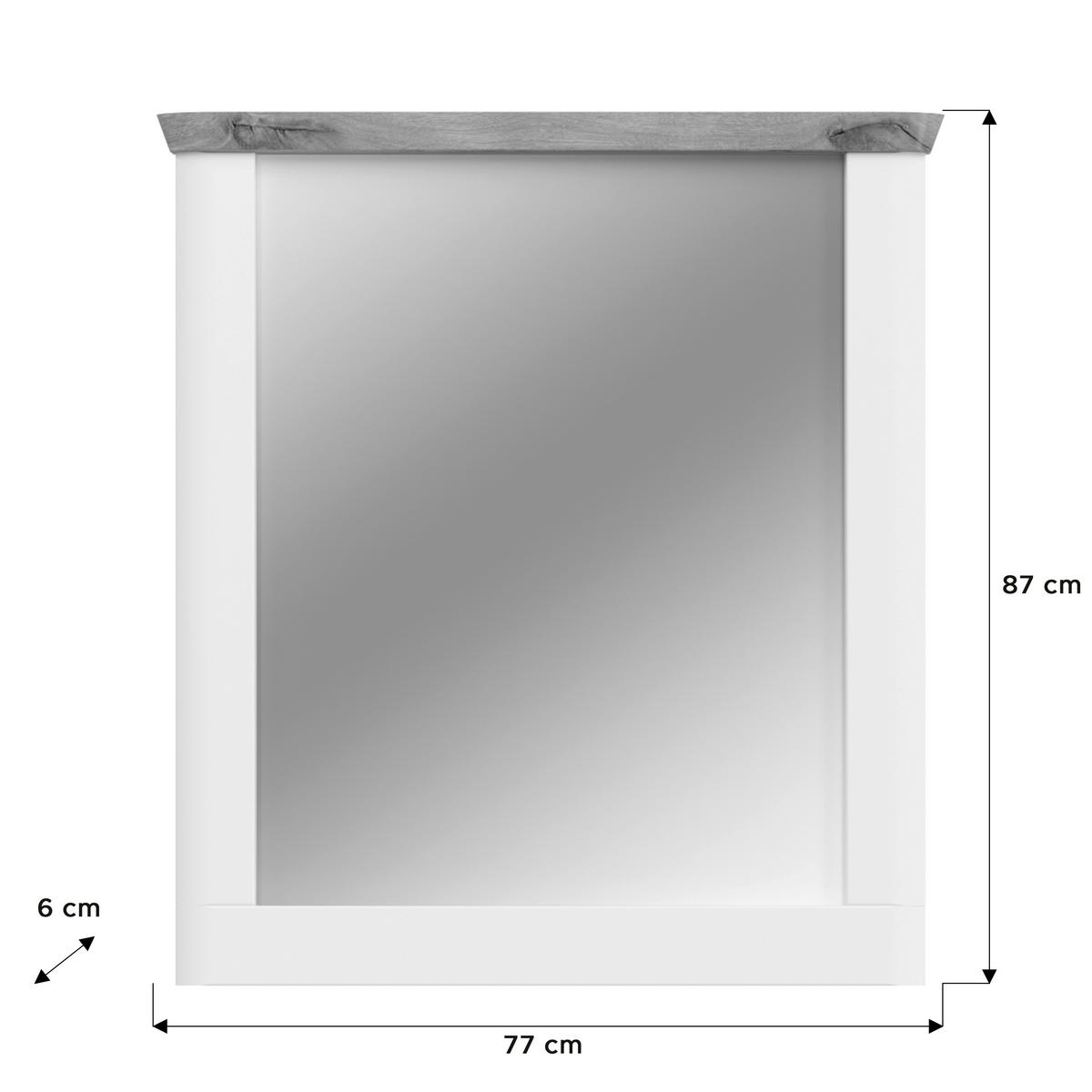SPIEGEL 79/89/6 cm  - Weiß, LIFESTYLE, Glas/Holzwerkstoff (79/89/6cm) - MID.YOU