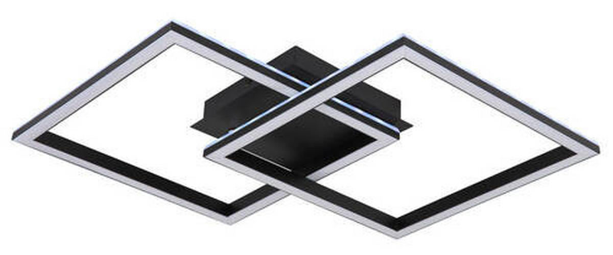 PLAFONIERĂ CU LED - opal/negru, Design, plastic/metal (44/29,4/7,7cm) - Globo