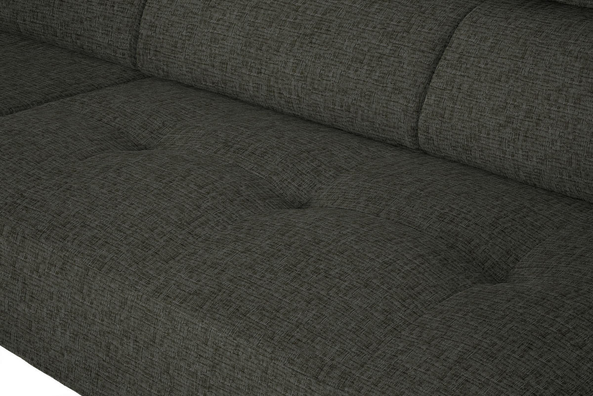ECKSOFA in Chenille Graubraun  205/280 cm  - Graubraun/Schwarz, Design, Textil/Metall (205/280cm) - Xora