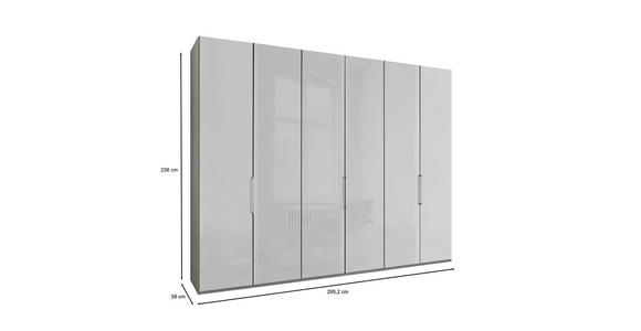 FALTTÜRENSCHRANK 300/236/58 cm 6-türig  - Chromfarben/Weiß, KONVENTIONELL, Glas/Holzwerkstoff (300/236/58cm) - Dieter Knoll