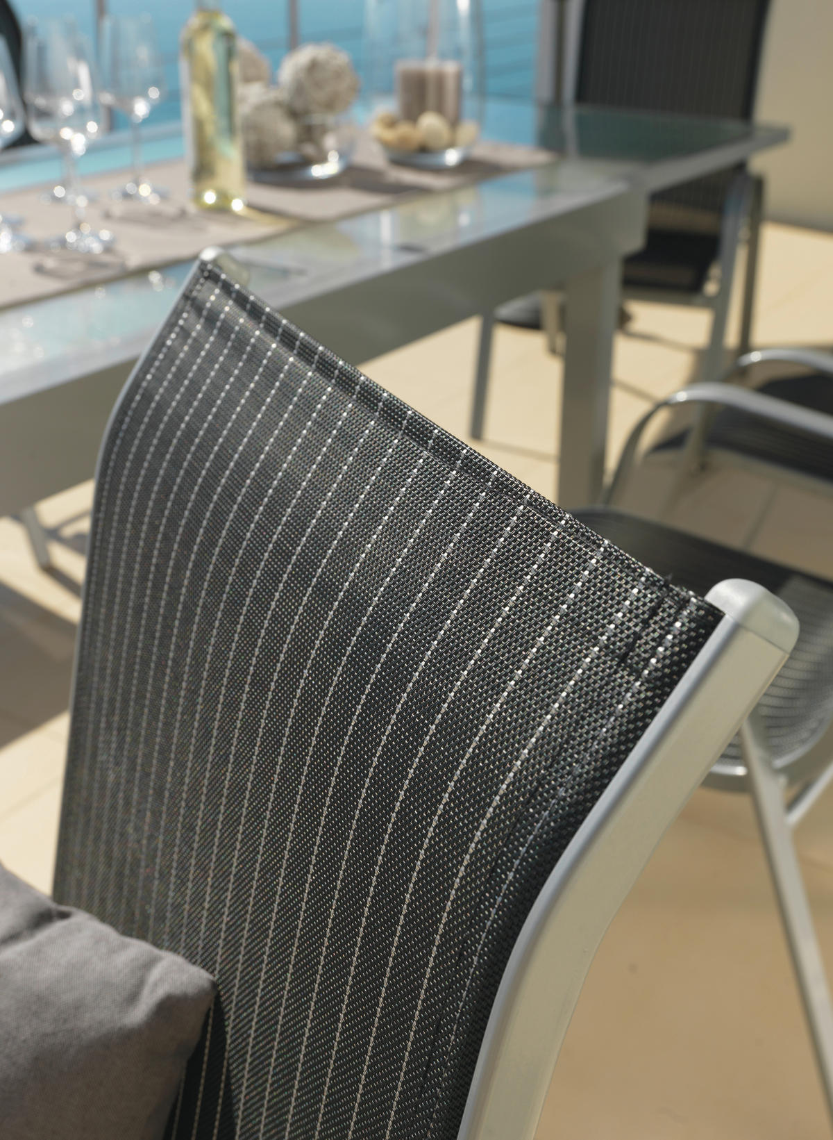 BAŠTENSKA STOLICA SLOŽIVA - bela/srebrna, Osnovno, metal/tekstil (55/96/76cm) - Ambia Garden