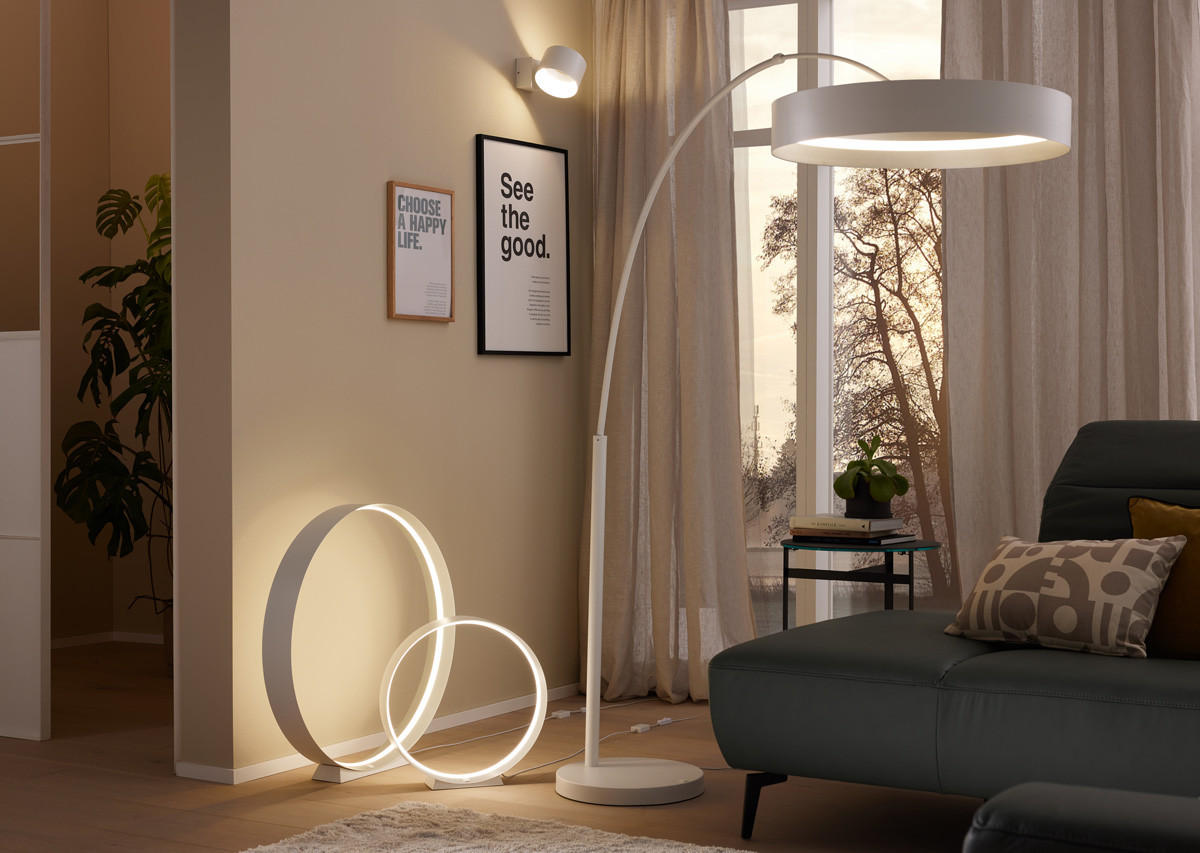 LED-WANDLEUCHTE Musterring 15/10 cm   - Silberfarben/Weiß, KONVENTIONELL, Metall (15/10cm) - Musterring