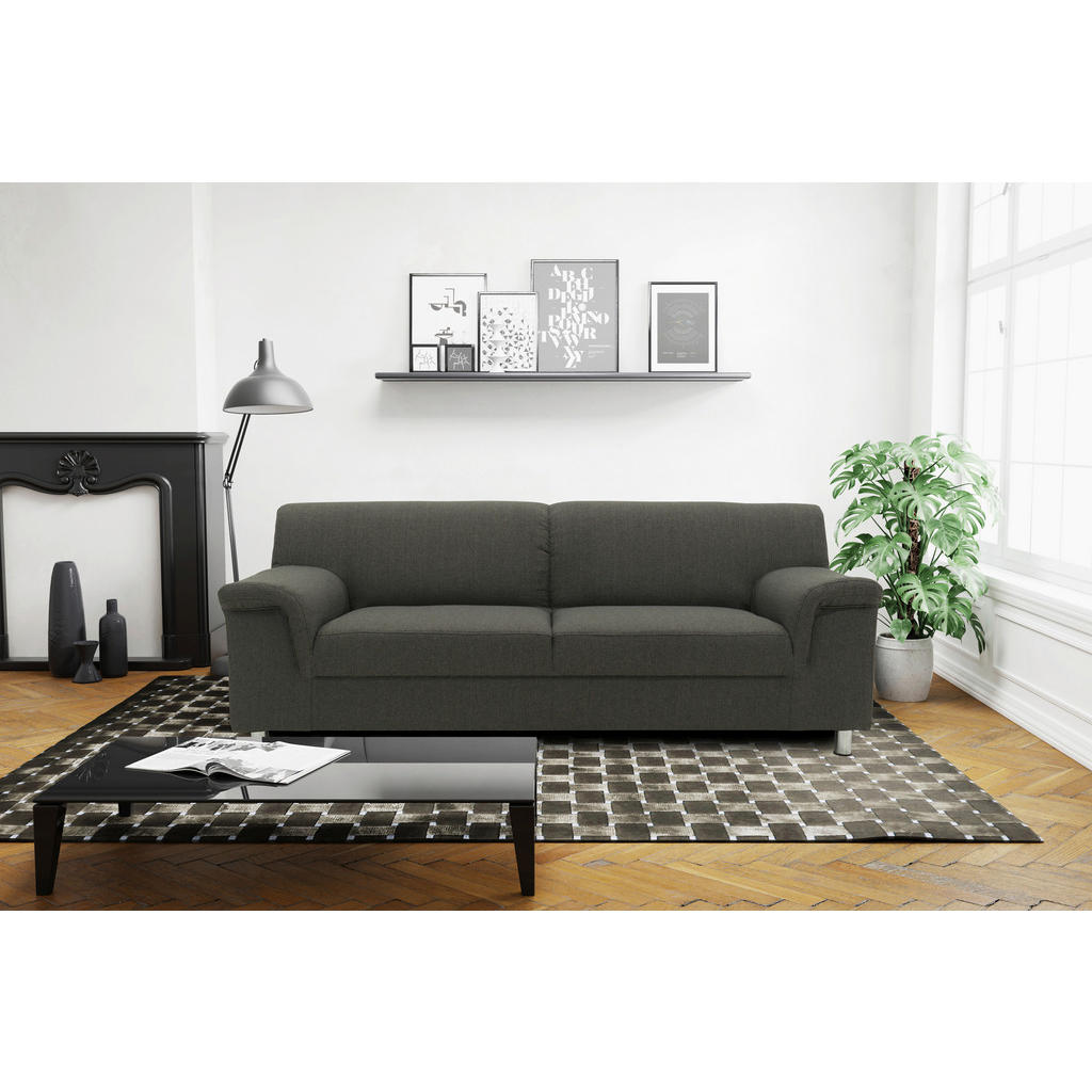 Thumbnail - Mid.you 2-Sitzer-Sofa, Schlamm, Textil, Uni, 145x72x80 cm, Made in EU, Rücken echt, Armteil links, rechts, Wohnzimmer, S...