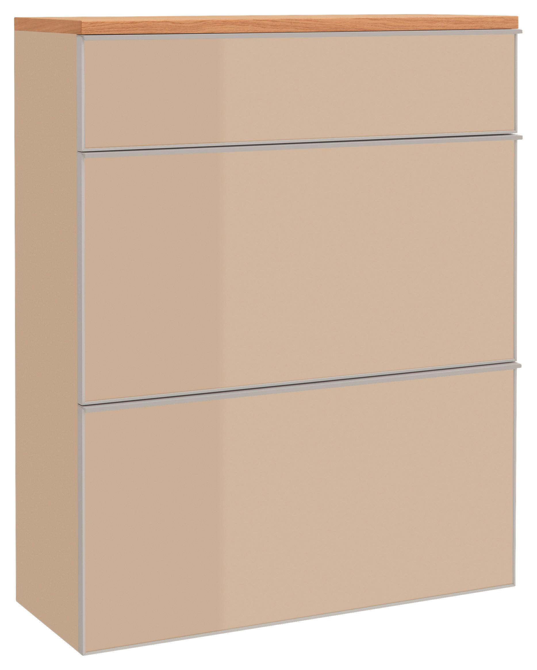 SCHUHKIPPER  in 84/102/31 cm  - Eichefarben/Silberfarben, Design, Glas/Holz (84/102/31cm)